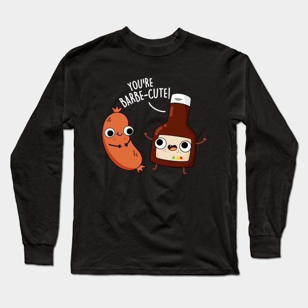 Barbe-cute Cute Funny Barbeque Pun Long Sleeve T-Shirt by punnybone